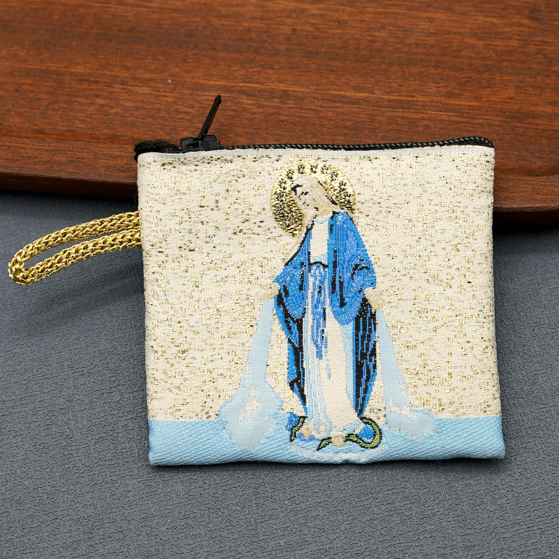 Christianartworkshop Retro Classic Style Holy Saint Icon Cotton Double-sided Pattern Jewelry Pouches - Style F - image 8