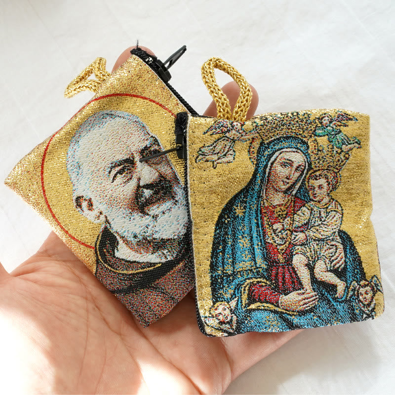 Christianartworkshop Retro Classic Style Holy Saint Icon Cotton Double-sided Pattern Jewelry Pouches - image 17