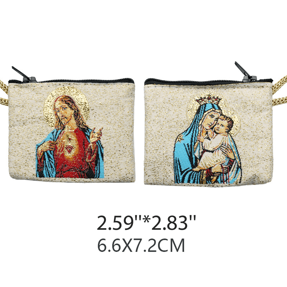 Christianartworkshop Retro Classic Style Holy Saint Icon Cotton Double-sided Pattern Jewelry Pouches - Style H - image 10