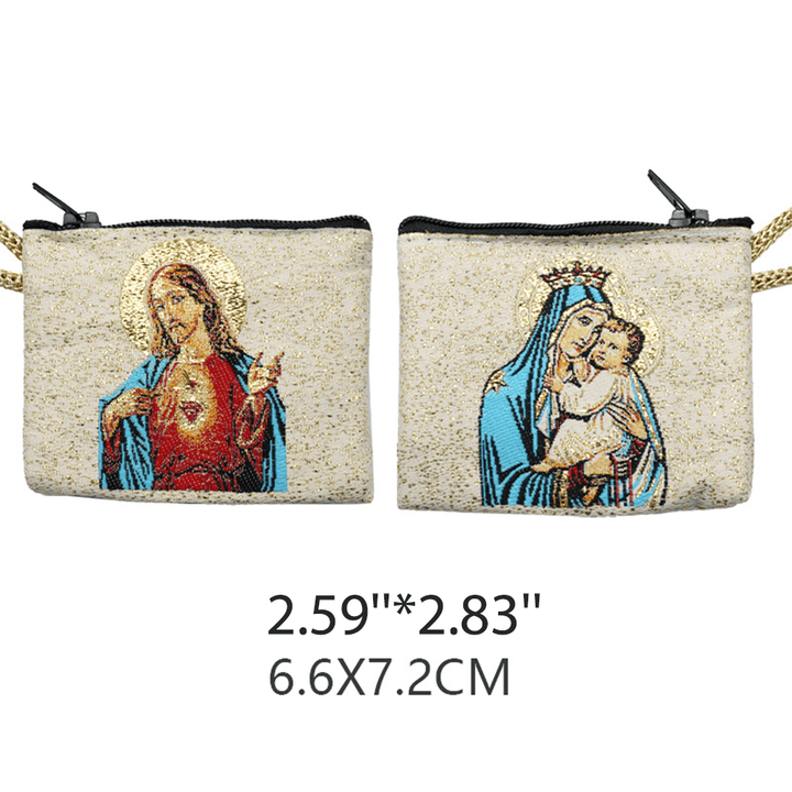 Christianartworkshop Retro Classic Style Holy Saint Icon Cotton Double-sided Pattern Jewelry Pouches - Style H - image 10
