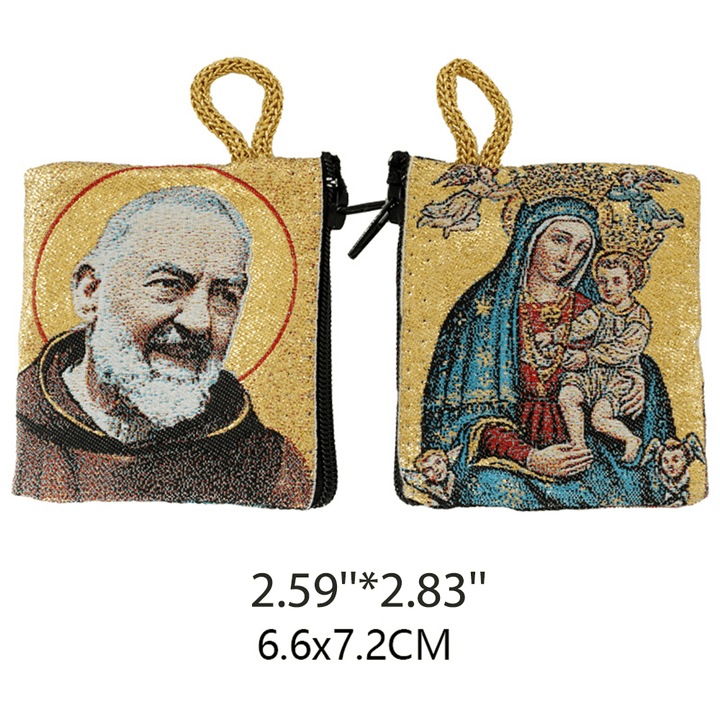 Christianartworkshop Retro Classic Style Holy Saint Icon Cotton Double-sided Pattern Jewelry Pouches - Style M - image 15
