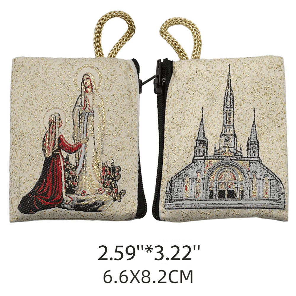 Christianartworkshop Retro Classic Style Holy Saint Icon Cotton Double-sided Pattern Jewelry Pouches - Style I - image 11