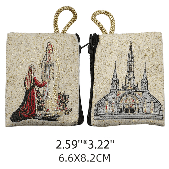 Christianartworkshop Retro Classic Style Holy Saint Icon Cotton Double-sided Pattern Jewelry Pouches - Style I - image 11