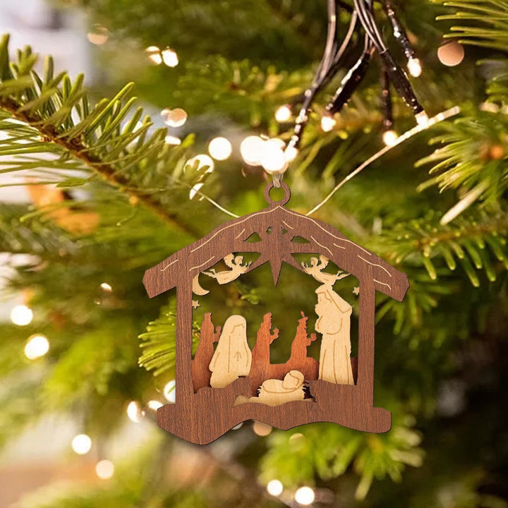Christianartworkshop Classic Minimalist Style Nativity Scene Pendant Christmas Nativity Hanging Ornaments - image 4