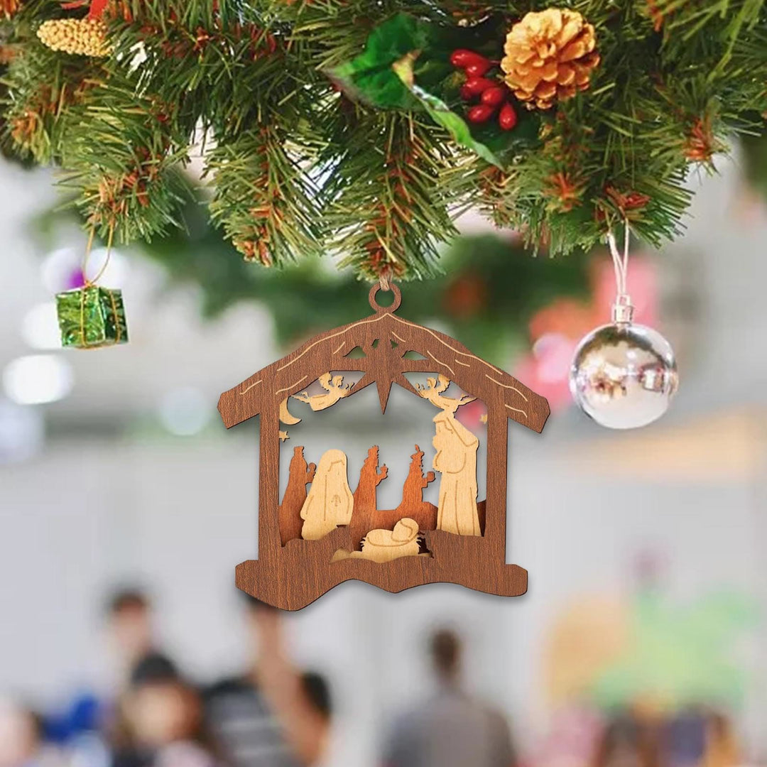 Christianartworkshop Classic Minimalist Style Nativity Scene Pendant Christmas Nativity Hanging Ornaments - image 3