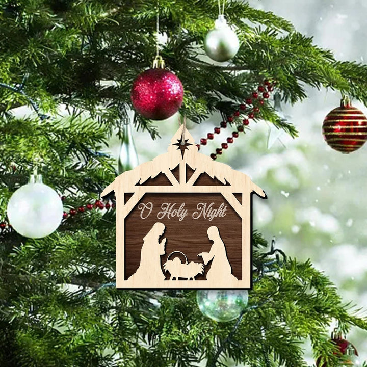 Christianartworkshop Rustic Minimalist Style Nativity Scene Pendant Christmas Nativity Hanging Ornaments - image 4