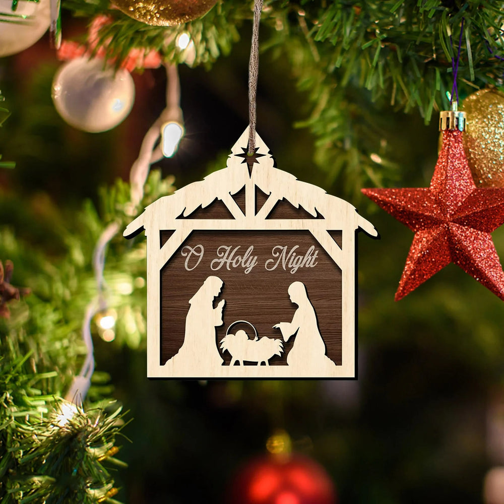 Christianartworkshop Rustic Minimalist Style Nativity Scene Pendant Christmas Nativity Hanging Ornaments - image 1