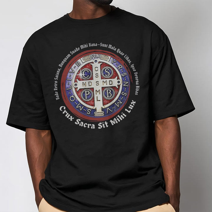 Christianartworkshop Classic Style Saint Benedict Medal Short Sleeve T-shirt - image 2