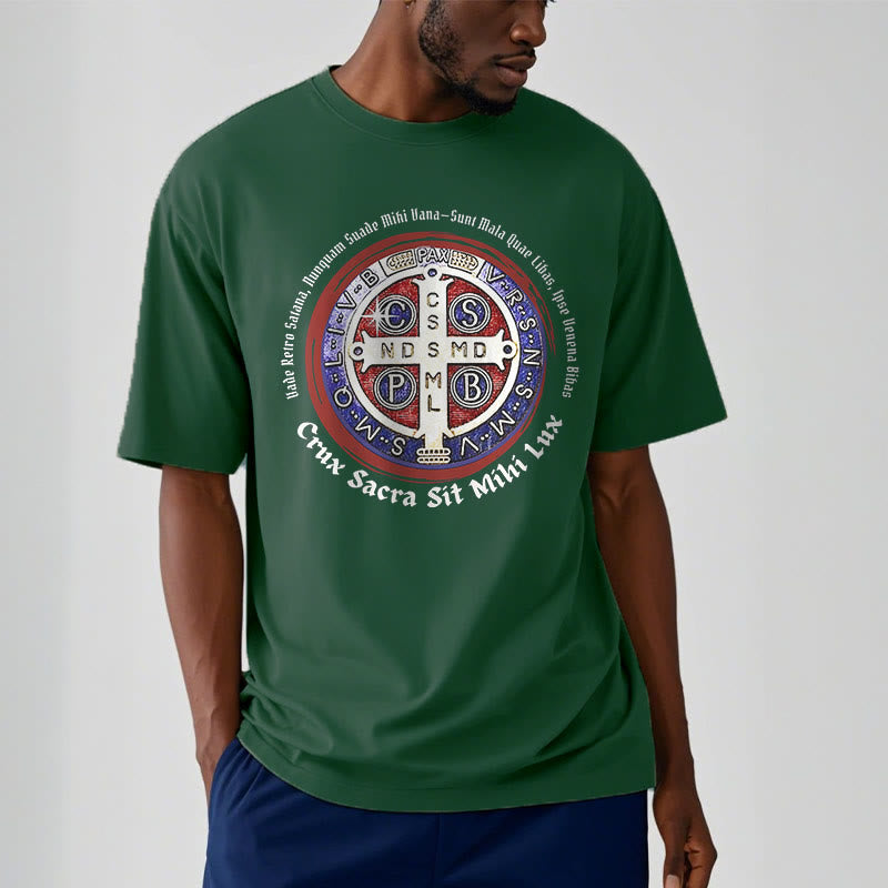 Christianartworkshop Classic Style Saint Benedict Medal Short Sleeve T-shirt - image 10