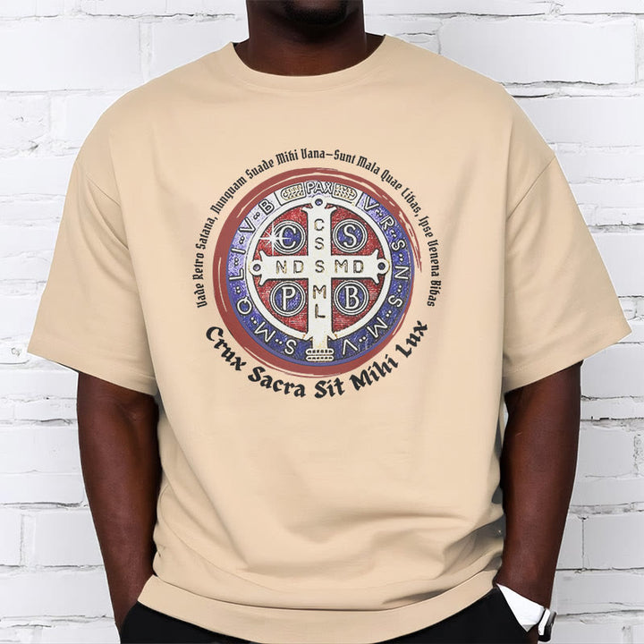 Christianartworkshop Classic Style Saint Benedict Medal Short Sleeve T-shirt - image 8