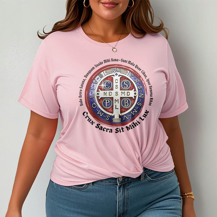 Christianartworkshop Classic Style Saint Benedict Medal Short Sleeve T-shirt - image 14