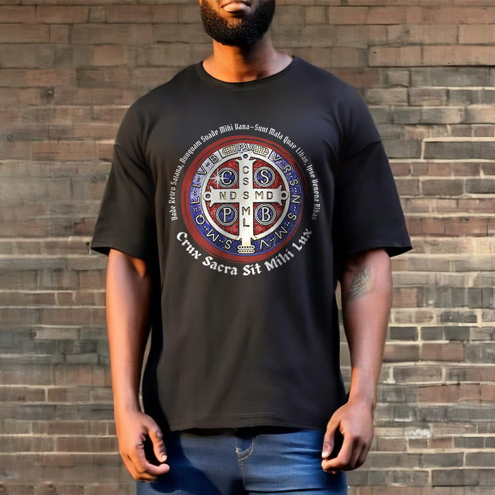 Christianartworkshop Classic Style Saint Benedict Medal Short Sleeve T-shirt - image 3