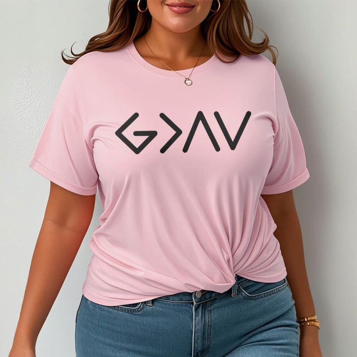 Christianartworkshop Minimalist Style Faith-Inspired God Is Greater Short Sleeve T-shirt - image 15