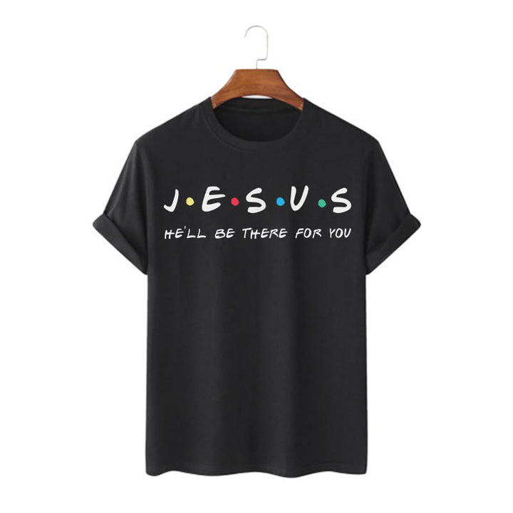 Christianartworkshop Modern Style Jesus He'll Be There For You Short Sleeve T-shirt - Black - 2XL - image 0