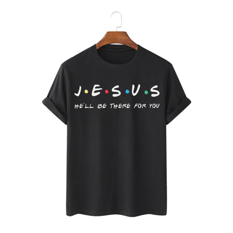 Christianartworkshop Modern Style Jesus He'll Be There For You Short Sleeve T-shirt - Black - 2XL - image 0