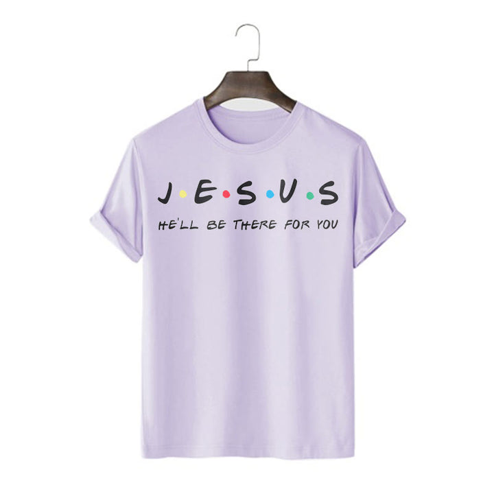 Christianartworkshop Modern Style Jesus He'll Be There For You Short Sleeve T-shirt - Purple - 2XL - image 14