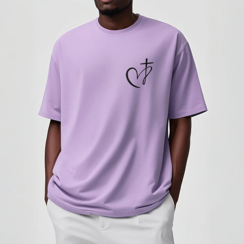 Christianartworkshop Minimalist Style Blessed Heart And Cross Short Sleeve T-shirt - image 13