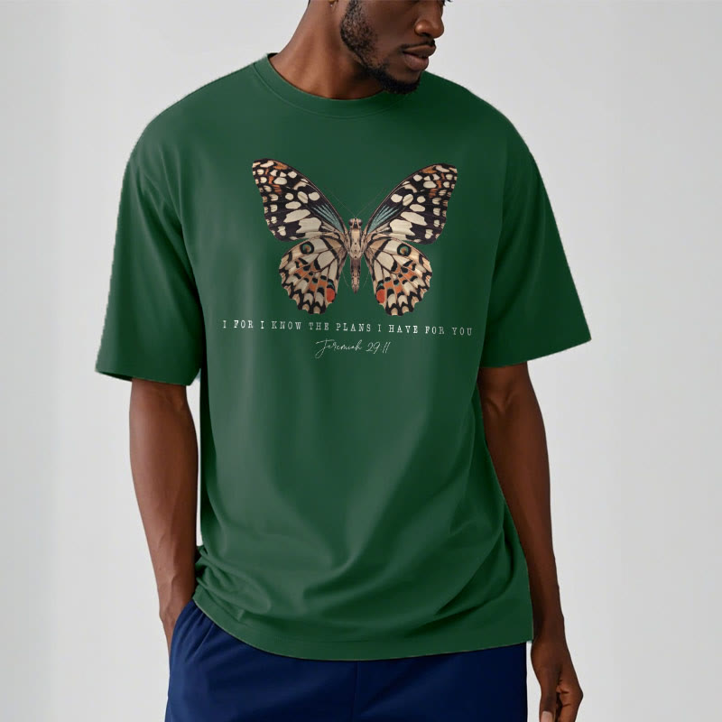 Christianartworkshop Modern Style Quote Butterfly Jeremiah 29:11 Short Sleeve T-shirt - image 7
