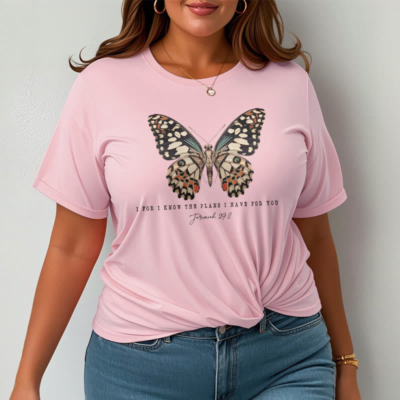 Christianartworkshop Modern Style Quote Butterfly Jeremiah 29:11 Short Sleeve T-shirt - image 11