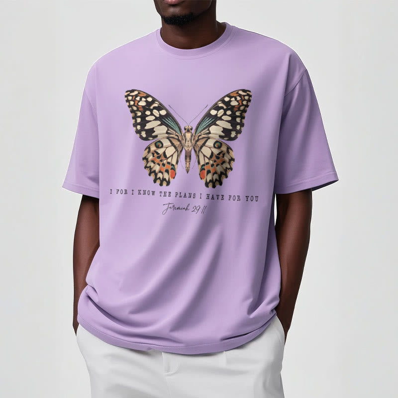 Christianartworkshop Modern Style Quote Butterfly Jeremiah 29:11 Short Sleeve T-shirt - image 14