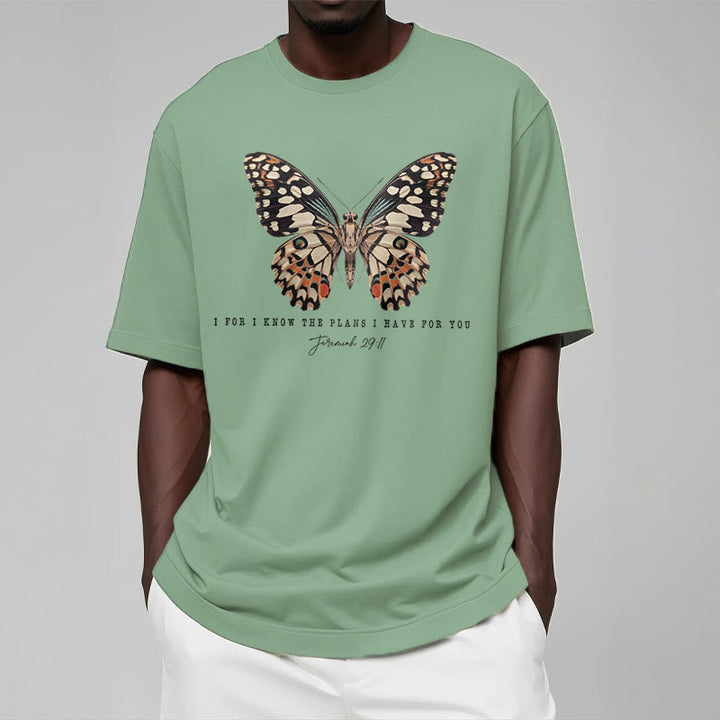 Christianartworkshop Modern Style Quote Butterfly Jeremiah 29:11 Short Sleeve T-shirt - image 10