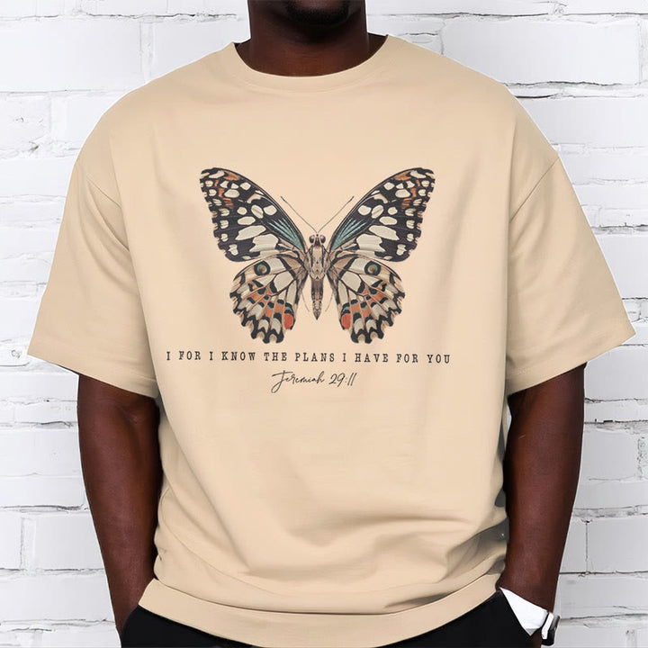 Christianartworkshop Modern Style Quote Butterfly Jeremiah 29:11 Short Sleeve T-shirt - image 5