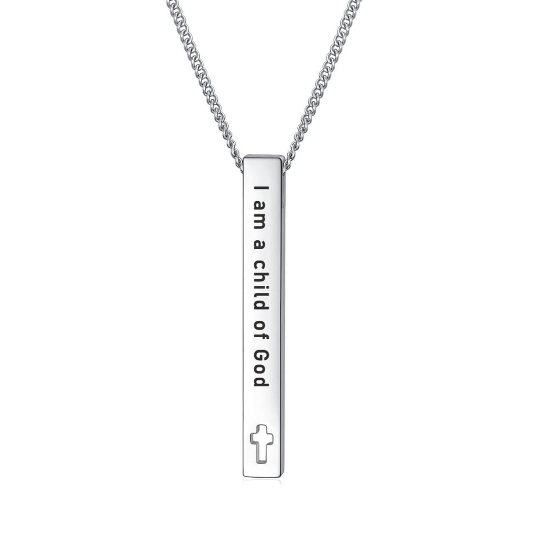 Christianartworkshop Minimalist Design Style Bible Verse Strength Faith Inspiration Pendant Necklace (8 Verses) - I am a child of God - image 10