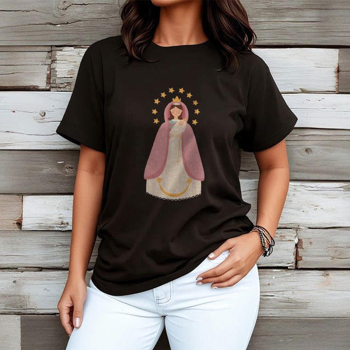 Christianartworkshop Minimalist Style Divine Virgin Mary and Child Short Sleeve T-shirt - image 1