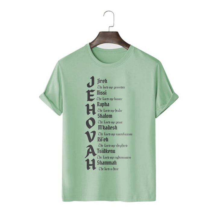 Christianartworkshop Minimalist Style Names Of Jehovah Short Sleeve T-shirt - Light Green - 2XL - image 9