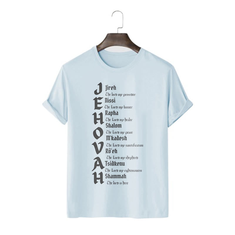 Christianartworkshop Minimalist Style Names Of Jehovah Short Sleeve T-shirt - Blue - 2XL - image 15