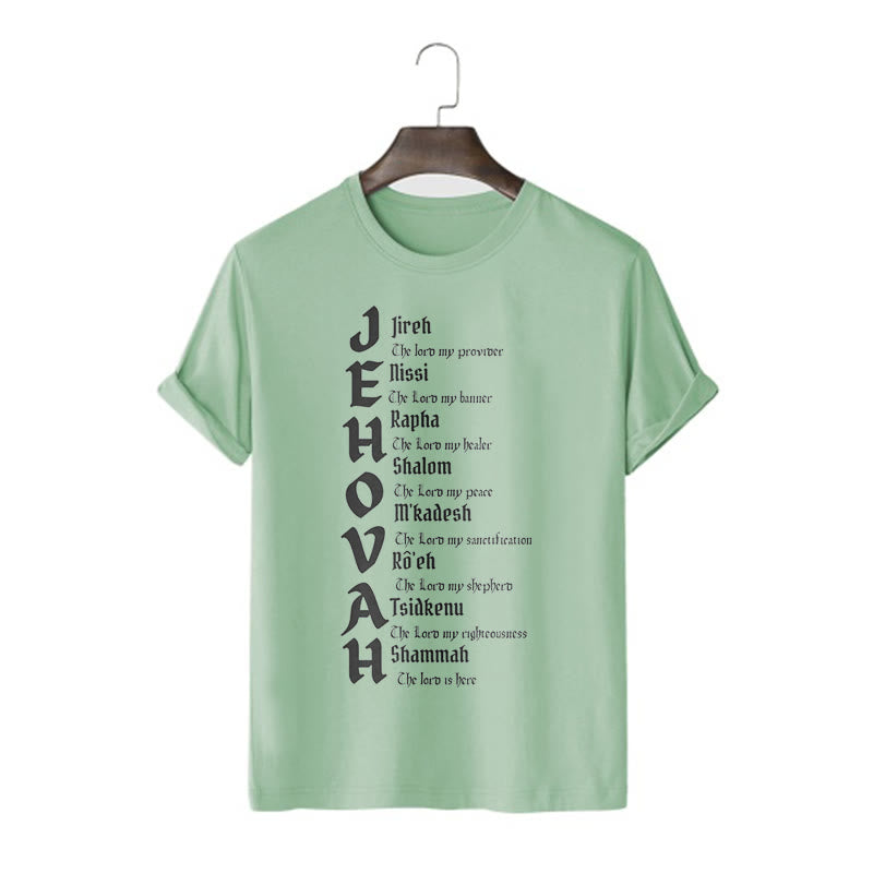 Christianartworkshop Minimalist Style Names Of Jehovah Short Sleeve T-shirt - Light Green - 2XL - image 10