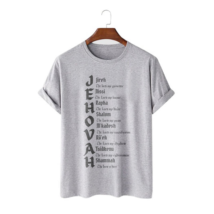 Christianartworkshop Minimalist Style Names Of Jehovah Short Sleeve T-shirt - Grey - 2XL - image 16