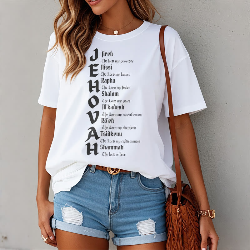 Christianartworkshop Minimalist Style Names Of Jehovah Short Sleeve T-shirt - image 4