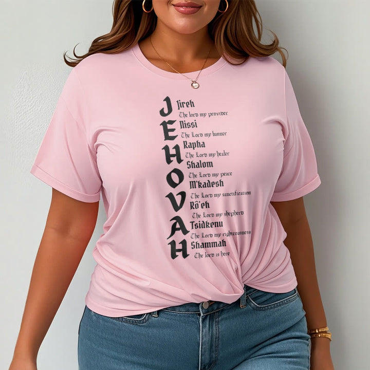 Christianartworkshop Minimalist Style Names Of Jehovah Short Sleeve T-shirt - image 13