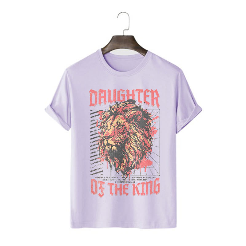 Christianartworkshop Modern Style Daughter Of The King Lion Head Short Sleeve T-shirt - Purple - 2XL - image 9