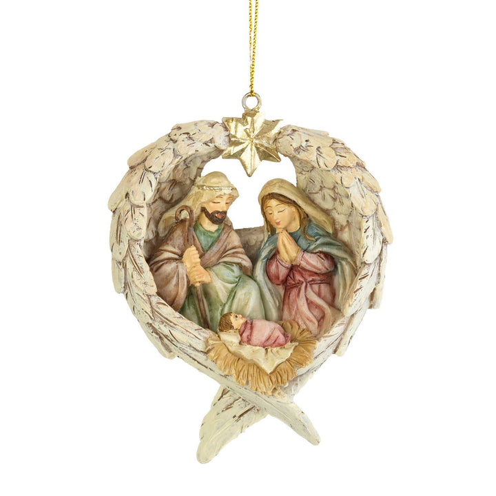 Christianartworkshop Classic Style Nativity Scene Angels Wings Star Christmas Nativity Hanging Ornaments - image 10