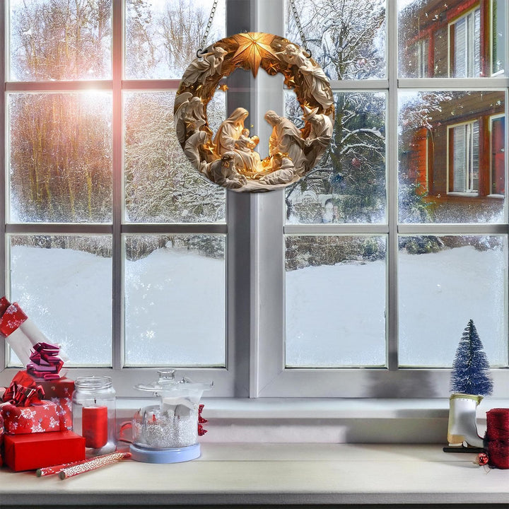 Christianartworkshop Classic Realistic Style Nativity Scene Shining Star Topper Christmas Nativity Hanging Ornaments - image 3