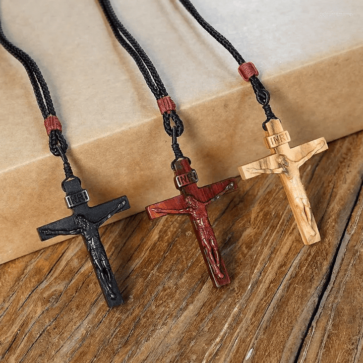 Christianartworkshop FAITH AS YOUR ARMOR: Jesus Crucifix Wooden Necklace - image 4