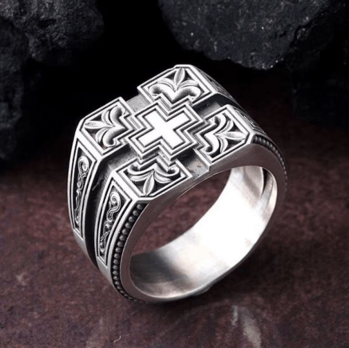 Christianartworkshop Bold & Detailed Style Intricate Gothic Cross Ring Religious Jewelry - Adjustable(Suitable for AU Size O - AU Size T1/2) - image 0