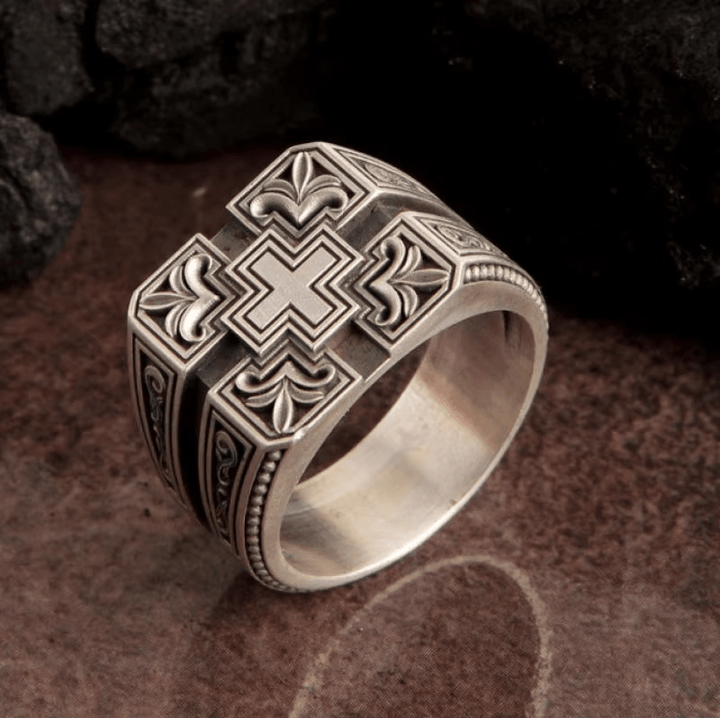 Christianartworkshop Bold & Detailed Style Intricate Gothic Cross Ring Religious Jewelry - image 2