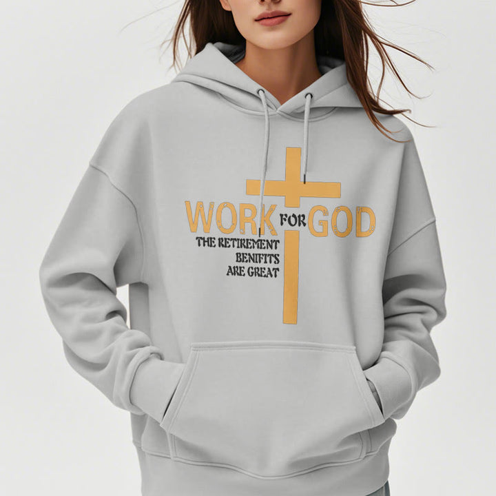 Christianartworkshop Classic Style Cross Work For God Fleece Lined Polyester Hoodie - image 32