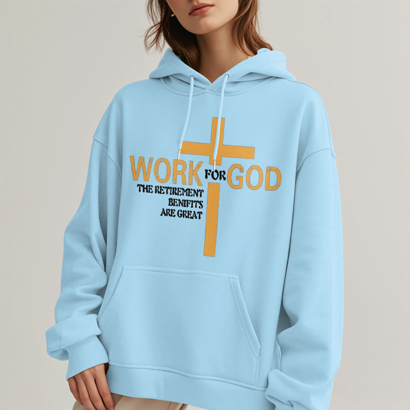 Christianartworkshop Classic Style Cross Work For God Fleece Lined Polyester Hoodie - image 27