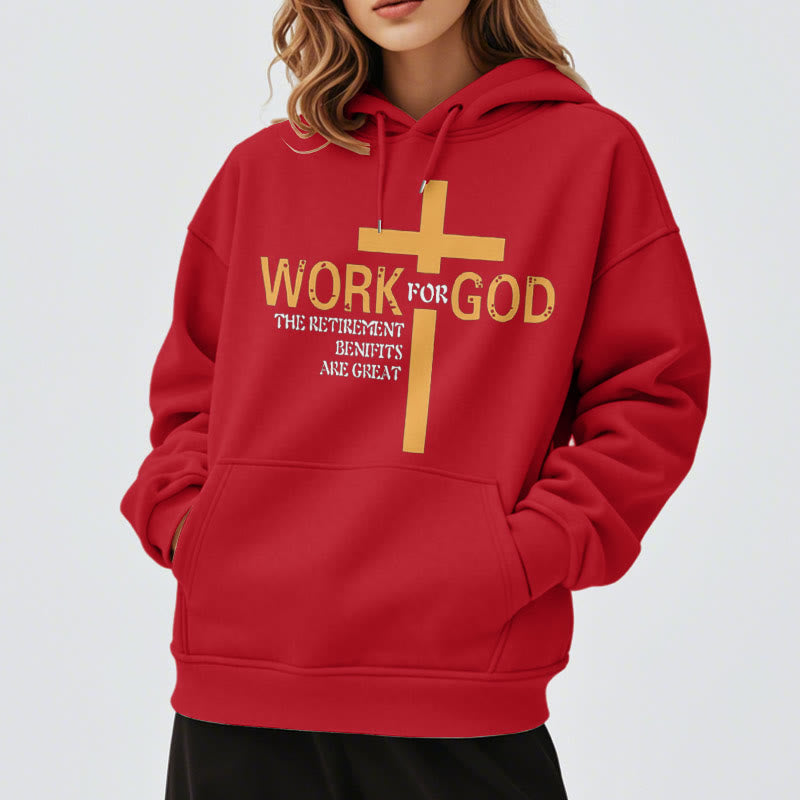 Christianartworkshop Classic Style Cross Work For God Fleece Lined Polyester Hoodie - image 37