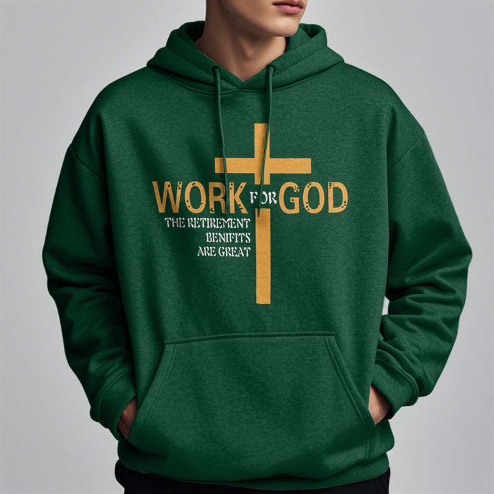 Christianartworkshop Classic Style Cross Work For God Fleece Lined Polyester Hoodie - image 23