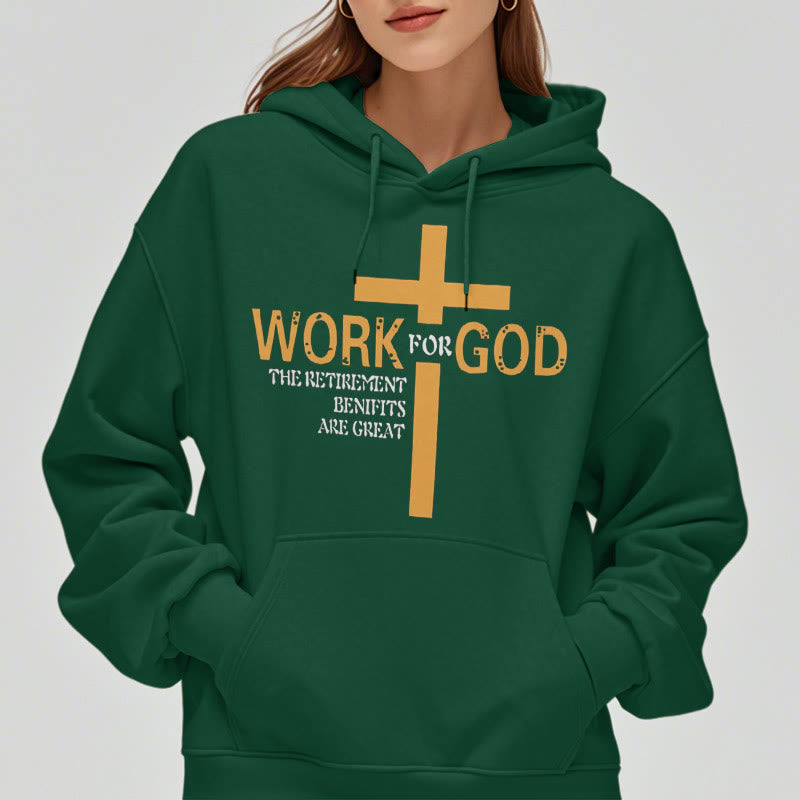 Christianartworkshop Classic Style Cross Work For God Fleece Lined Polyester Hoodie - image 22