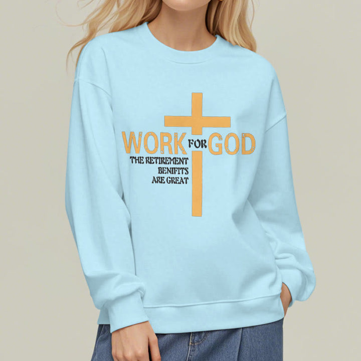 Christianartworkshop Classic Style Cross Work For God Fleece Lined Polyester Sweatshirt - image 27