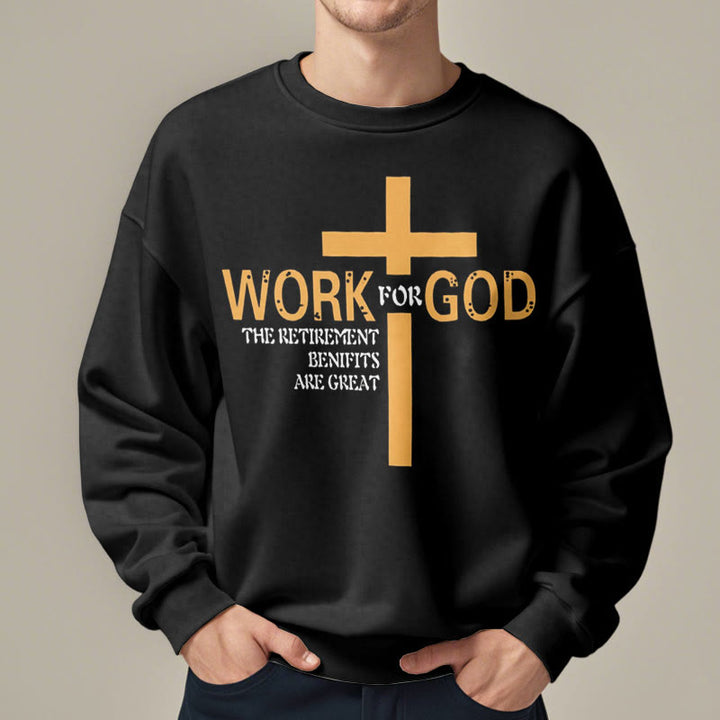 Christianartworkshop Classic Style Cross Work For God Fleece Lined Polyester Sweatshirt - image 8