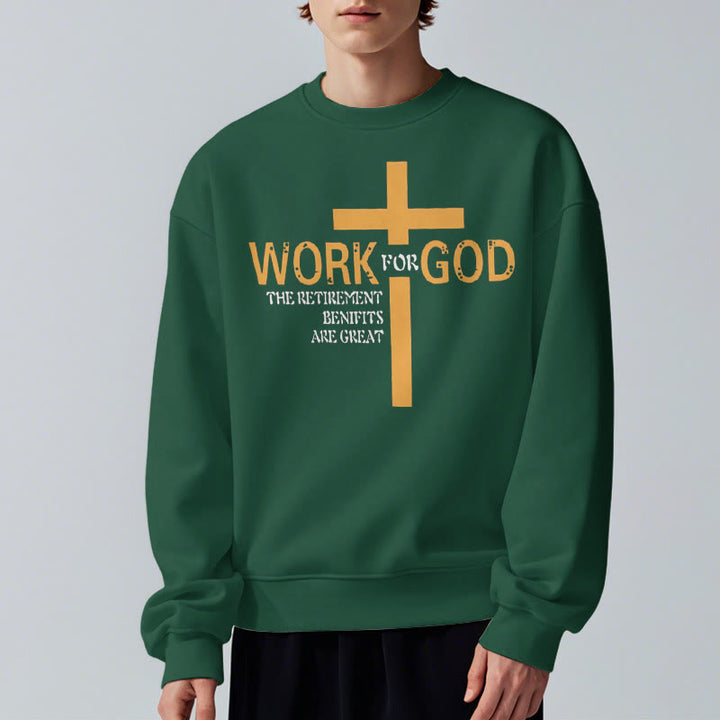 Christianartworkshop Classic Style Cross Work For God Fleece Lined Polyester Sweatshirt - image 23