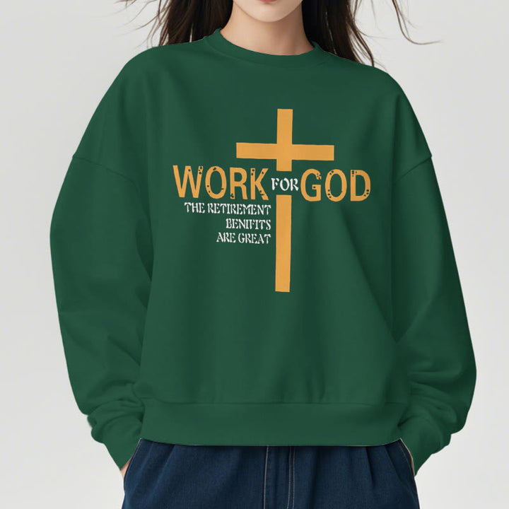 Christianartworkshop Classic Style Cross Work For God Fleece Lined Polyester Sweatshirt - image 22