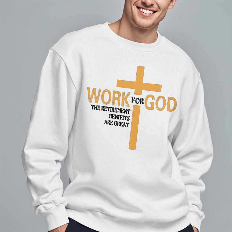 Christianartworkshop Classic Style Cross Work For God Fleece Lined Polyester Sweatshirt - image 1